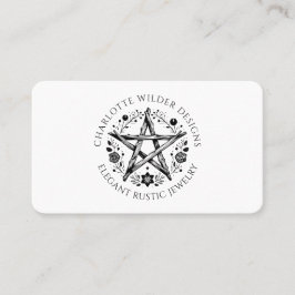 Rustic Wiccan Pagan Jewelry Designer QR-kod Visitkort