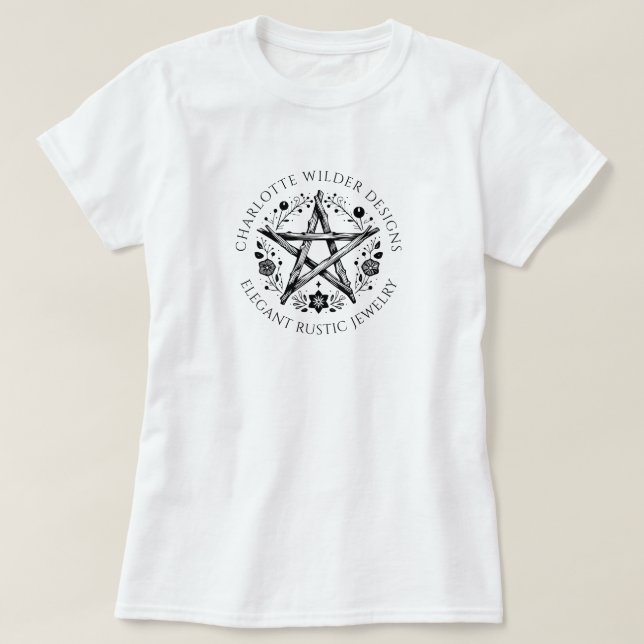 Rustic Wiccan Pagan Jewelry T Shirt (Design framsida)