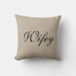 Rustic Wifey Mrs Pillow Kudde