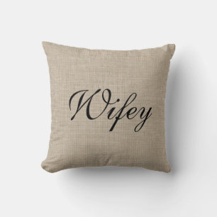 Rustic Wifey Mrs Pillow Kudde