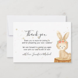 Rustic wild animal bunny rabbit cute Thank You Tack Kort