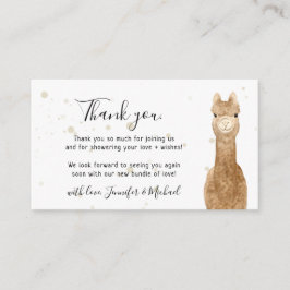 Rustic wild animals alpaca llama Thank You Tilläggskort