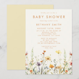 Rustic WildblomBaby Shower Inbjudningar