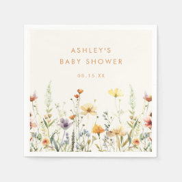 Rustic WildblomBaby Shower Napkins Pappersservett