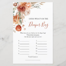 Rustic WildblomBaby Shower What's in Diaper Bag