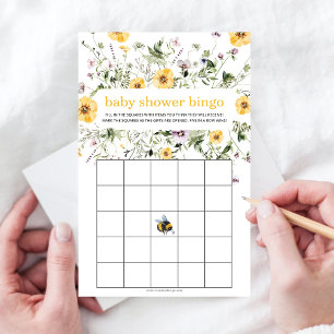 Rustic WildblomBee Baby Shower Bingo Game