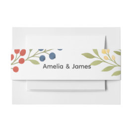 Rustic Wildblomberry Bröllopsinbjudan Band För Inbjudningskort