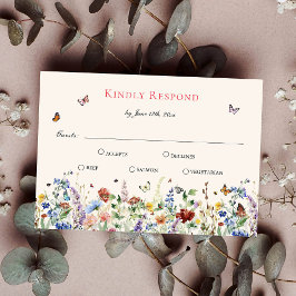 Rustic WildblomBlommigt Bröllop OSA Kort