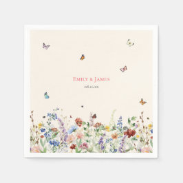 Rustic WildblomBlommigt Bröllop Pappersservett