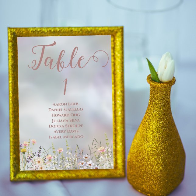 Rustic WildblomBoho Garden Wedding Bord Card Bordsnummer (Skapare uppladdad)