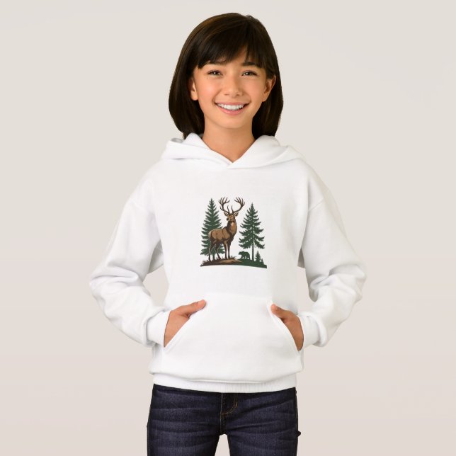 Rustic WildblomBotanical Kids Hoodie T Shirt (Hel framsida)