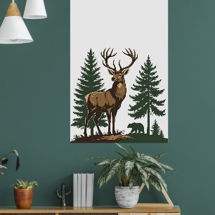 Rustic Wildblombotaniska Poster