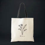 Rustic WildblomBridesmaid Namn Tote Bag Tygkasse<br><div class="desc">Rustic WildblomBridesmaid Namn Tote Bag</div>