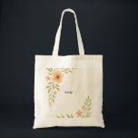 Rustic WildblomBridesmaid Tote Bag Tygkasse<br><div class="desc">Fira dina brudtärnor med den här roliga blomsäcken,  med handmålade vattenfärgade blommigtar i mjuka,  naturliga toner. Perfekt som bröllopsdag,  möhippa eller återanvändbar daglig matta. Lägg till din bridesaids roll namn,  initialer eller bröllop för en tankfull keepé som de kommer att få använda långt efter firande.</div>