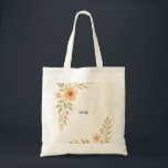 Rustic WildblomBridesmaid Tote Bag Tygkasse<br><div class="desc">Fira dina brudtärnor med den här roliga blomsäcken,  med handmålade vattenfärgade blommigtar i mjuka,  naturliga toner. Perfekt som bröllopsdag,  möhippa eller återanvändbar daglig matta. Lägg till din bridesaids roll namn,  initialer eller bröllop för en tankfull keepé som de kommer att få använda långt efter firande.</div>