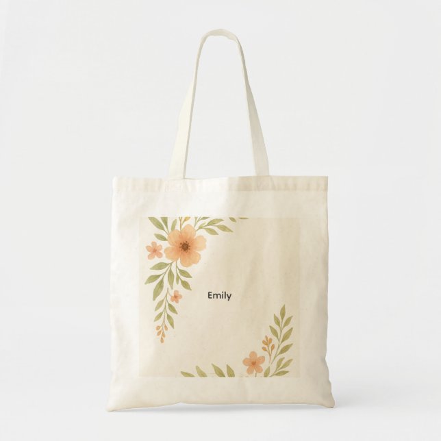 Rustic WildblomBridesmaid Tote Bag Tygkasse (Framsidan)