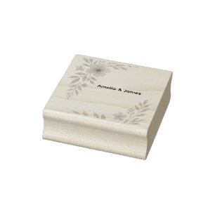 Rustic WildblomBröllop Rubber Frimärke Stämpel