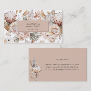 Rustic WildblomCream Terracotta Professionell Visitkort