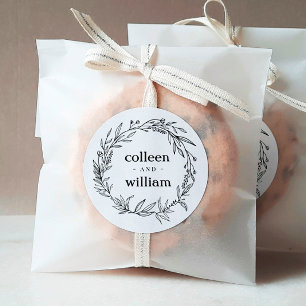 Rustic WildblomFolk Bröllop Runt Klistermärke