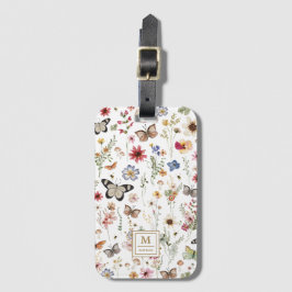 Rustic WildblomGarden Vintage Butterflies Bagagebricka