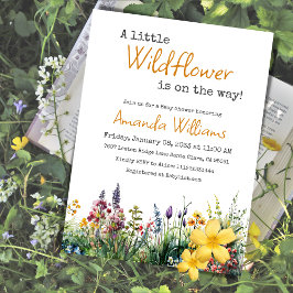 Rustic WildblomGult Boho Blommigt Baby Shower Inbjudningar