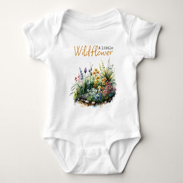 Rustic WildblomGult Boho Blommigt Baby Shower T Shirt (Framsida)