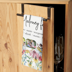 Rustic Wildblomma 5 Photo Family Namn First Namn Kökshandduk