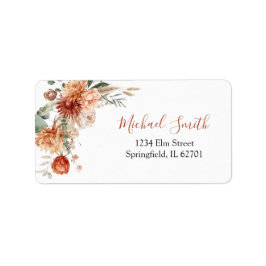 Rustic Wildblomma blommar i Kärlek Baby Shower Adr Adressetikett