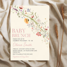 Rustic Wildblomma Blommigt Baby Brunch Baby Shower