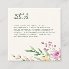 Rustic Wildblomma Blommigt Bröllop Tilläggskort