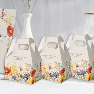 Rustic Wildblomma Blommigten Gräns Bröllop Presentaskar