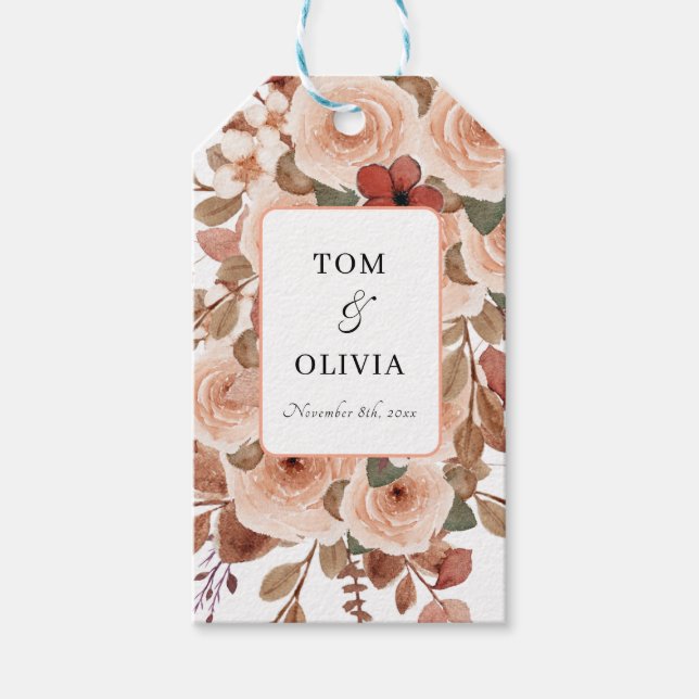 Rustic Wildblomma Bröllop Presentetikett (Framsidan)