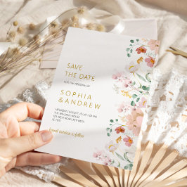 Rustic Wildblomma Bröllop spara datum Inbjudningar