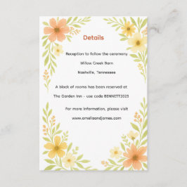 Rustic Wildblomma Bröllop Tilläggskort