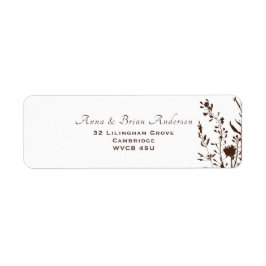 Rustic Wildblomma Fall Blommigt Bröllop Returadress Etikett