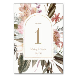 Rustic Wildblomma Guld Arch Bordsnummer