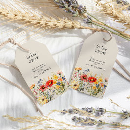 Rustic Wildblomma Låt Kärlek odla bröllopsförmån Presentetikett