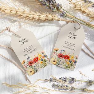 Rustic Wildblomma Låt Kärlek odla bröllopsförmån Presentetikett