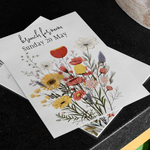 Rustic Wildblomma Mors dag Brunch Inbjudningar