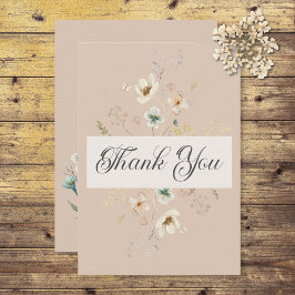 Rustic Wildblomma Ram  Rosa Bröllop Tack Kort