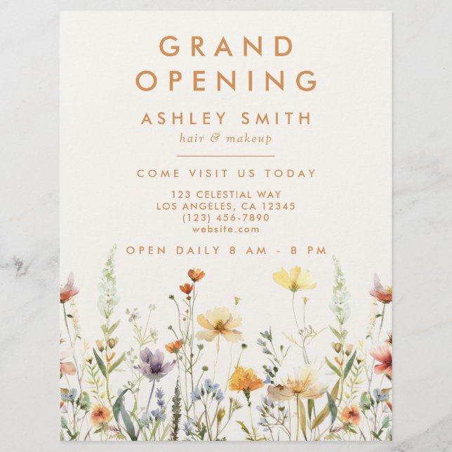 Rustic Wildblomma Reklamblad (Framsidan)