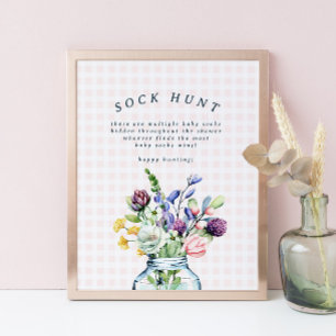 Rustic WildblomMason Burk Baby Sock Hunt Game Poster
