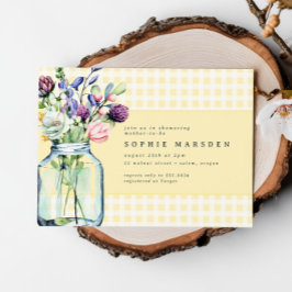 Rustic WildblomMason Burk Picnic Baby Shower Inbjudningar