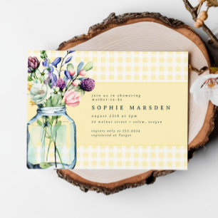 Rustic WildblomMason Burk Picnic Baby Shower Inbjudningar