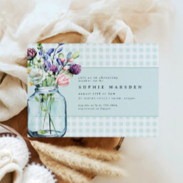 Rustic WildblomMason Burk Picnic Baby Shower Inbjudningar