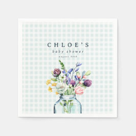 Rustic WildblomMason Burk Picnic Baby Shower Pappersservett