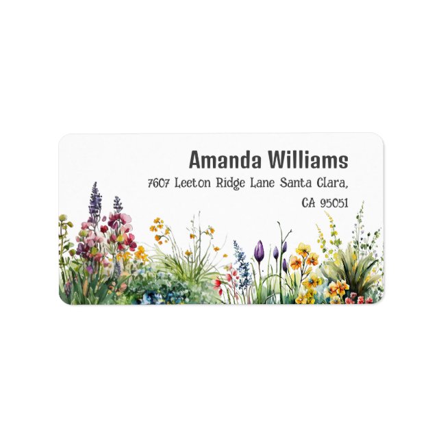 Rustic WildblommBoho Chic Blommigt Baby Shower Adressetikett (Framsidan)