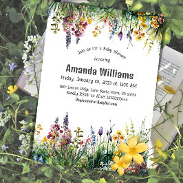 Rustic WildblommBoho Chic Blommigt Baby Shower Inbjudningar