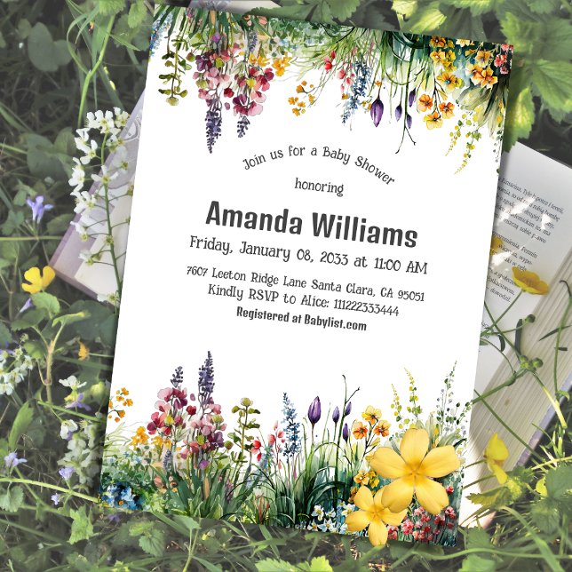 Rustic WildblommBoho Chic Blommigt Baby Shower Inbjudningar (Skapare uppladdad)