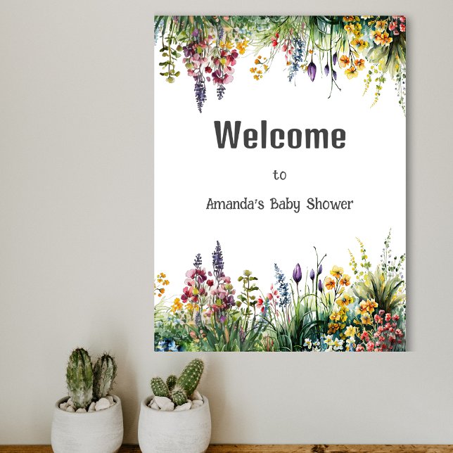 Rustic WildblommBoho Chic Blommigt Baby Shower Poster (Skapare uppladdad)